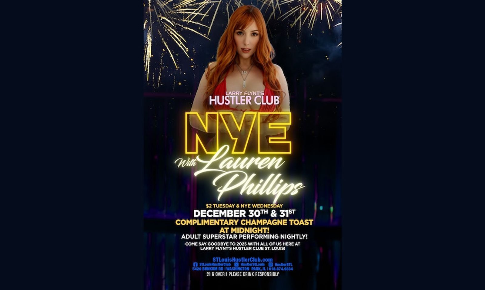 Lauren Phillips Kicks Off NYE Tonight at St. Louis Hustler Club