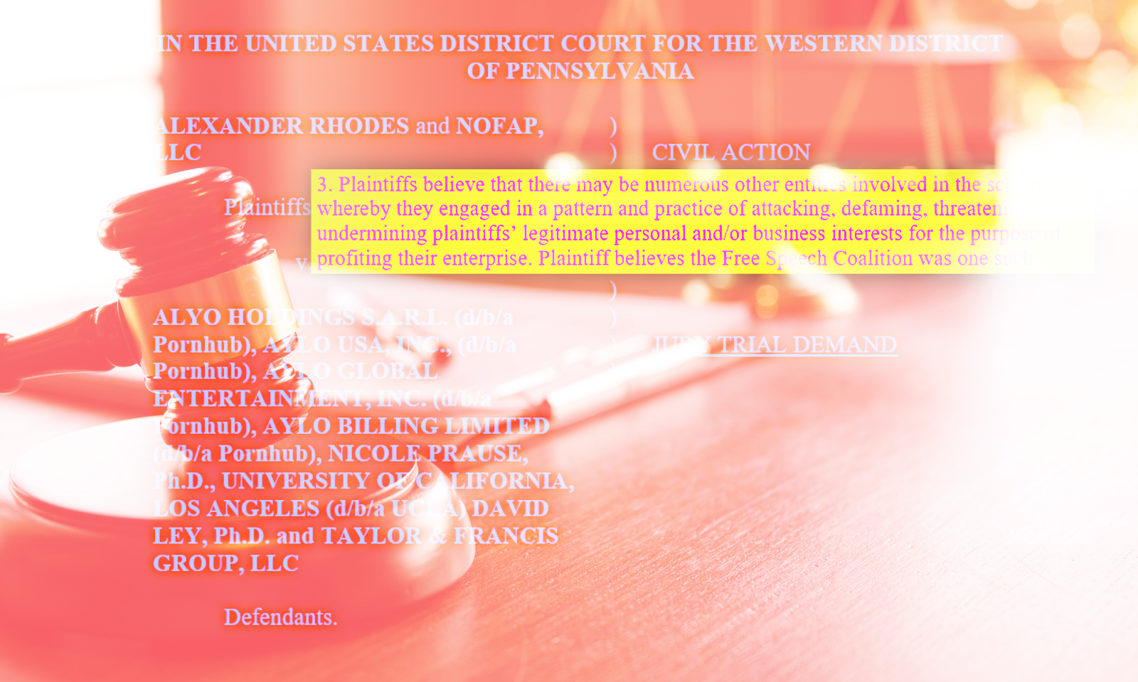 NoFap Founder Alleges RICO Claims Against Aylo and Others