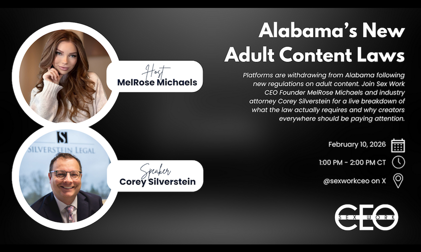 Sex Work CEO, Silverstein Legal to Host X Space Live on New Regs