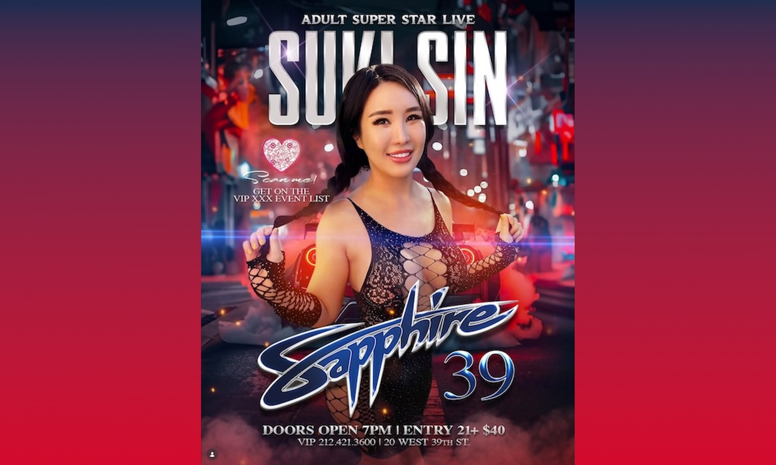 Suki Sin Makes Feature Dancing Debut at NYC’s Sapphire 39 on Sat
