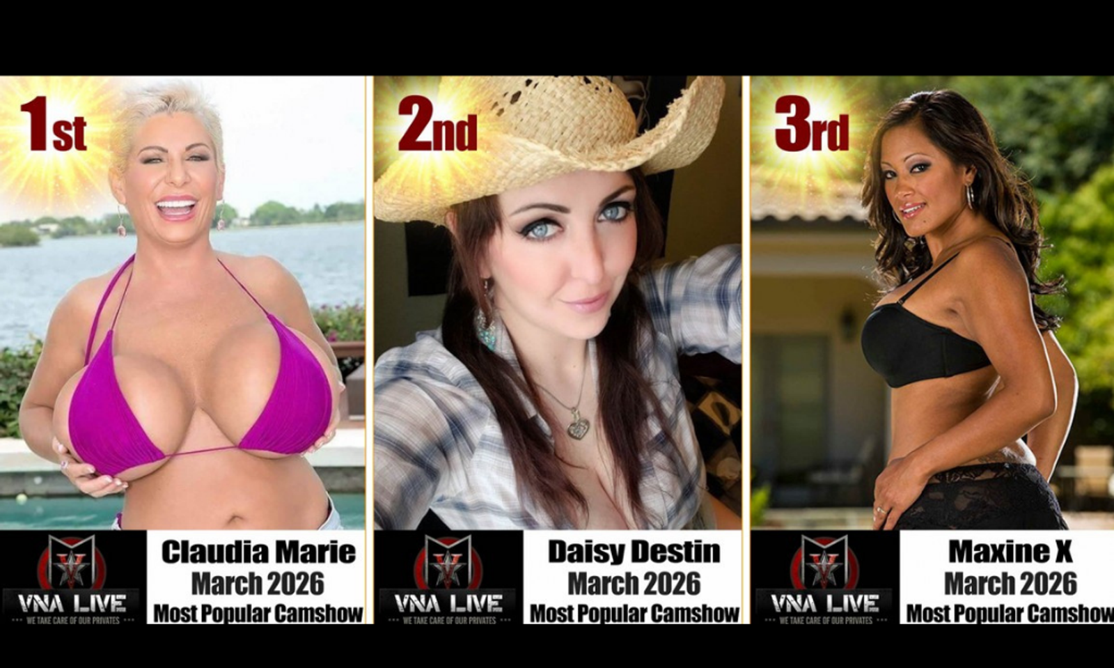Claudia Marie Voted Top Cam Star on VNA Live for February 2026