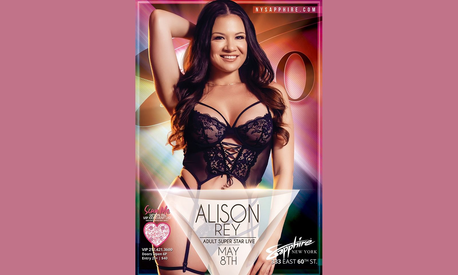 Alison Rey Headlines Sapphire 60 in NYC Tonight