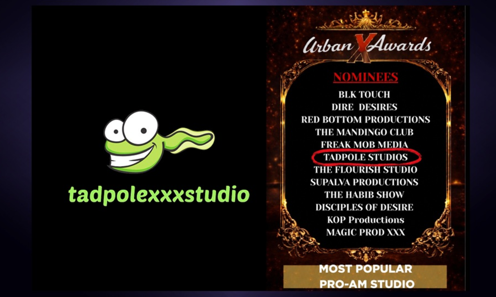 TadpoleXStudio Nominated Most Popular Pro-Am Studio at Urban X