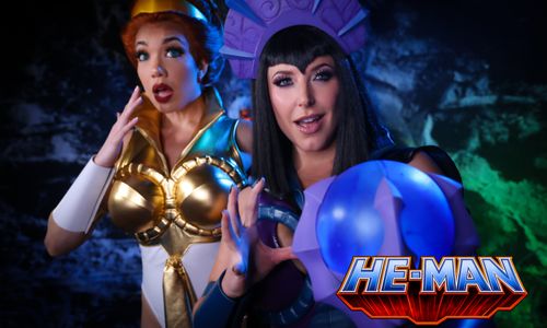 Little Puck Teams With Angela White, Van Wylde in 'He-Man' Parody