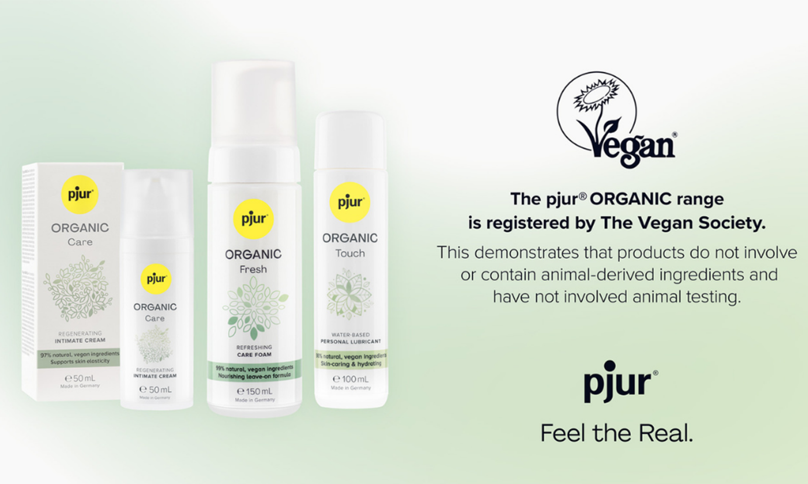 pjur Organic Fresh, Organic Touch Receive Vegan Trademark