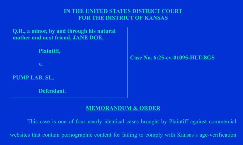 Federal Court Dismisses NCOSE AV Lawsuit Filed in Kansas