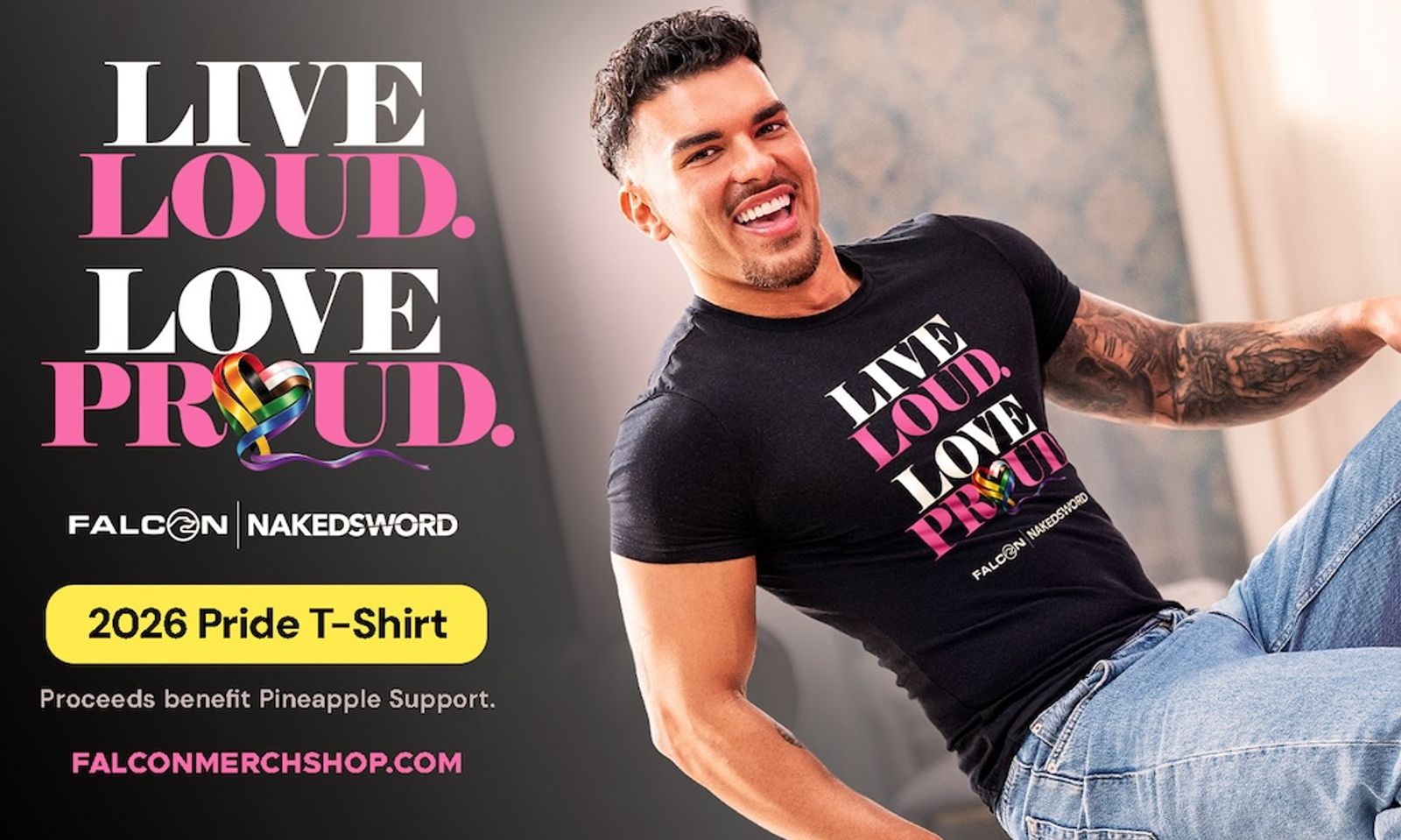 Falcon|NakedSword Drops Pride T-Shirt for Pineapple Support