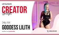 Goddess Lilith Named LoyalFans July Featured Creator