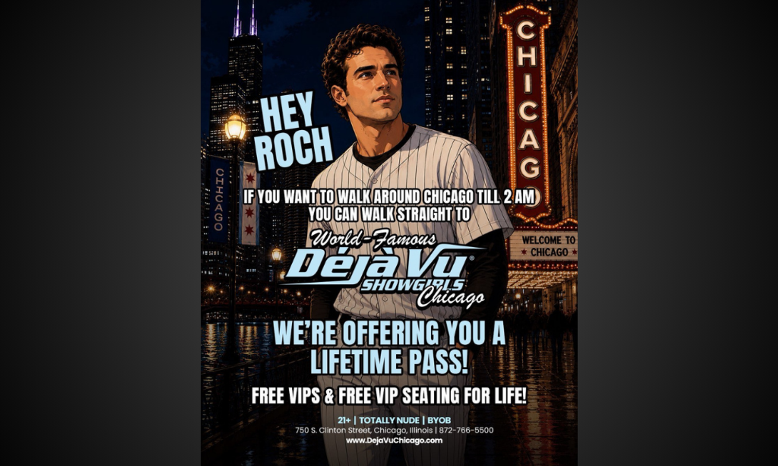 Deja Vu Showgirls Chicago Welcomes White Sox's Roch Cholowsky