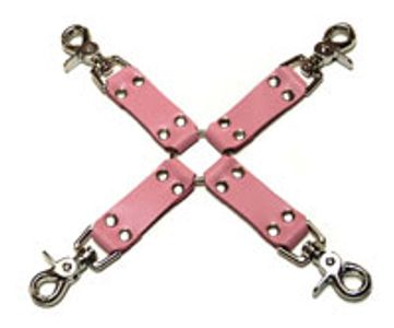 Pink Leather Hog Tie