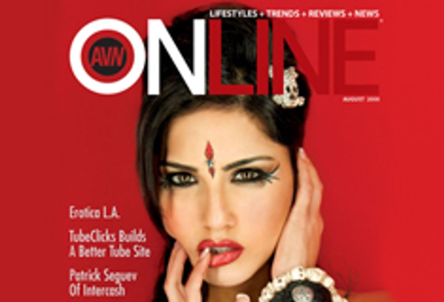 Sunny Leone is AVN Online's August Cover Girl, Signs at Internext