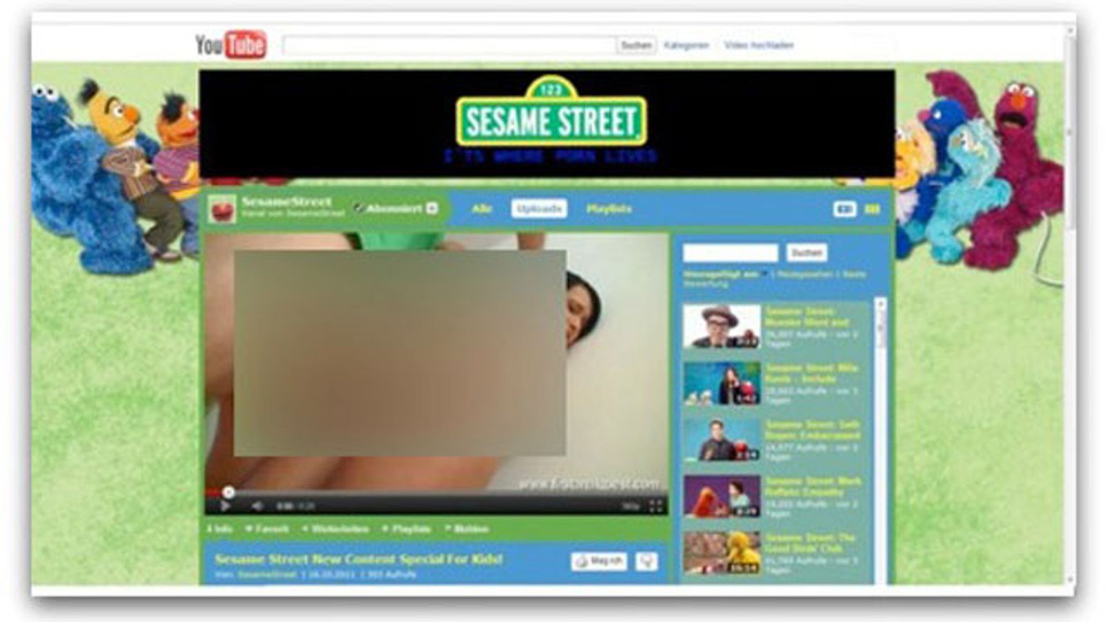 Sesame Street YouTube Page Back to Normal Following Porn Hack | AVN