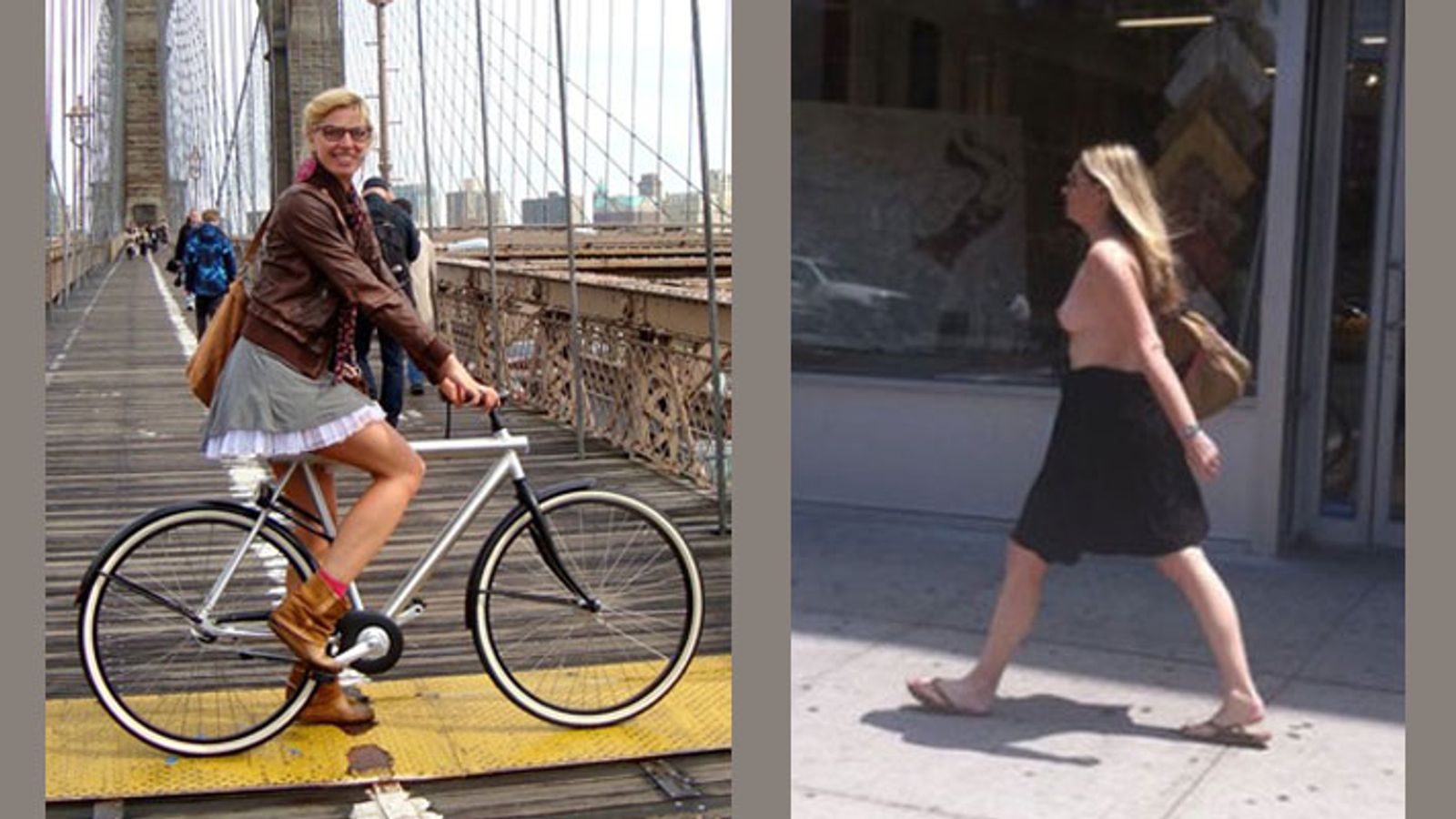 New York City: Topless Pedestrians Okay, Skirts on Bikes Not