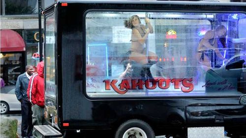 Kahoots Strippers Pole-Dance in Van for Hartford's Lunch Crowd