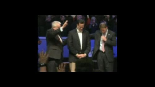 Preacher Calls for Theocracy in America at Santorum Rally