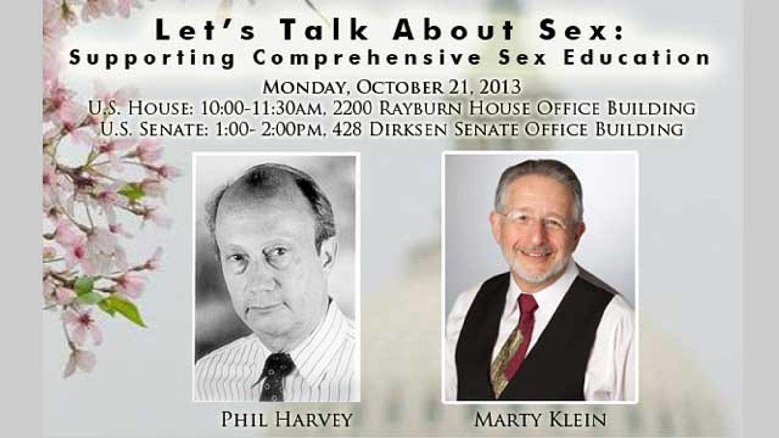 Klein & Harvey To Speak at Capitol Hill Sex Ed Briefings Monday
