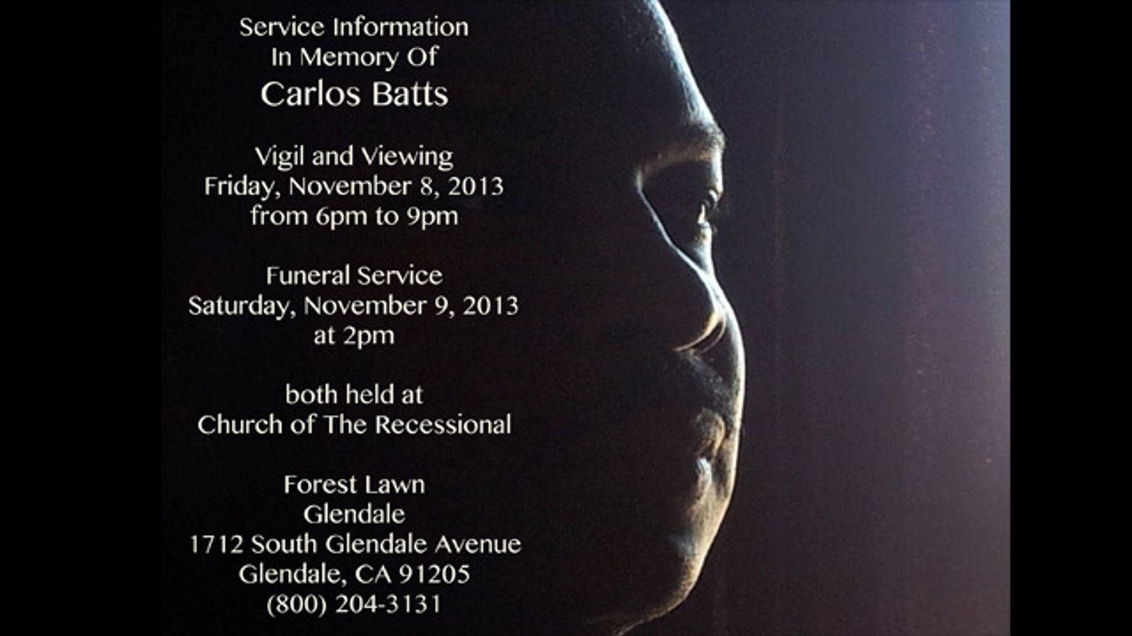 Vigil, Memorial Service Scheduled for Carlos Batts