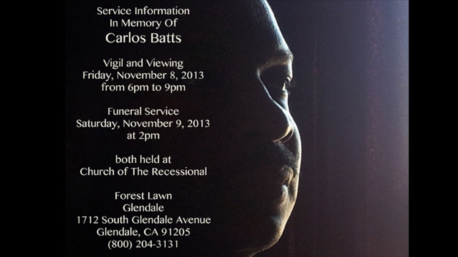 Vigil, Memorial Service Scheduled for Carlos Batts