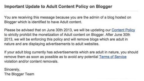 Questions Dog Google Blogger's Monetization Ban of Adult Blogs