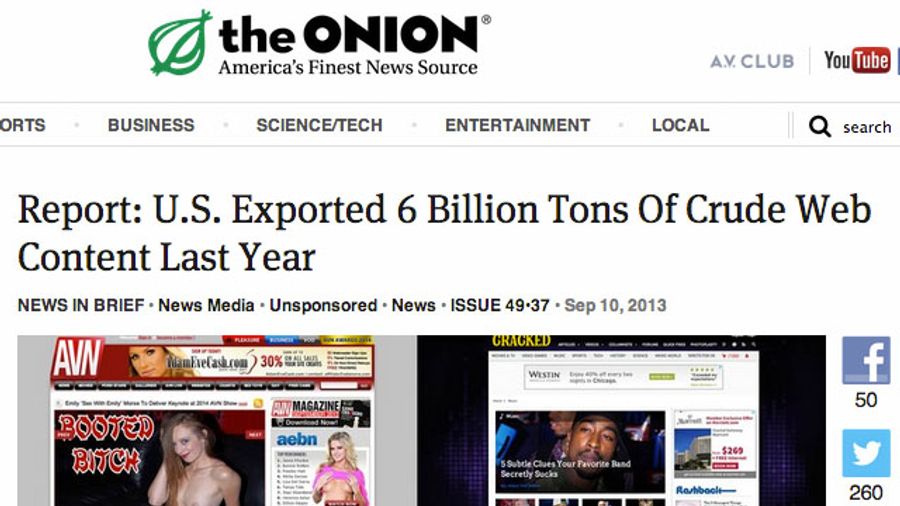 AVN Featured on TheOnion.com