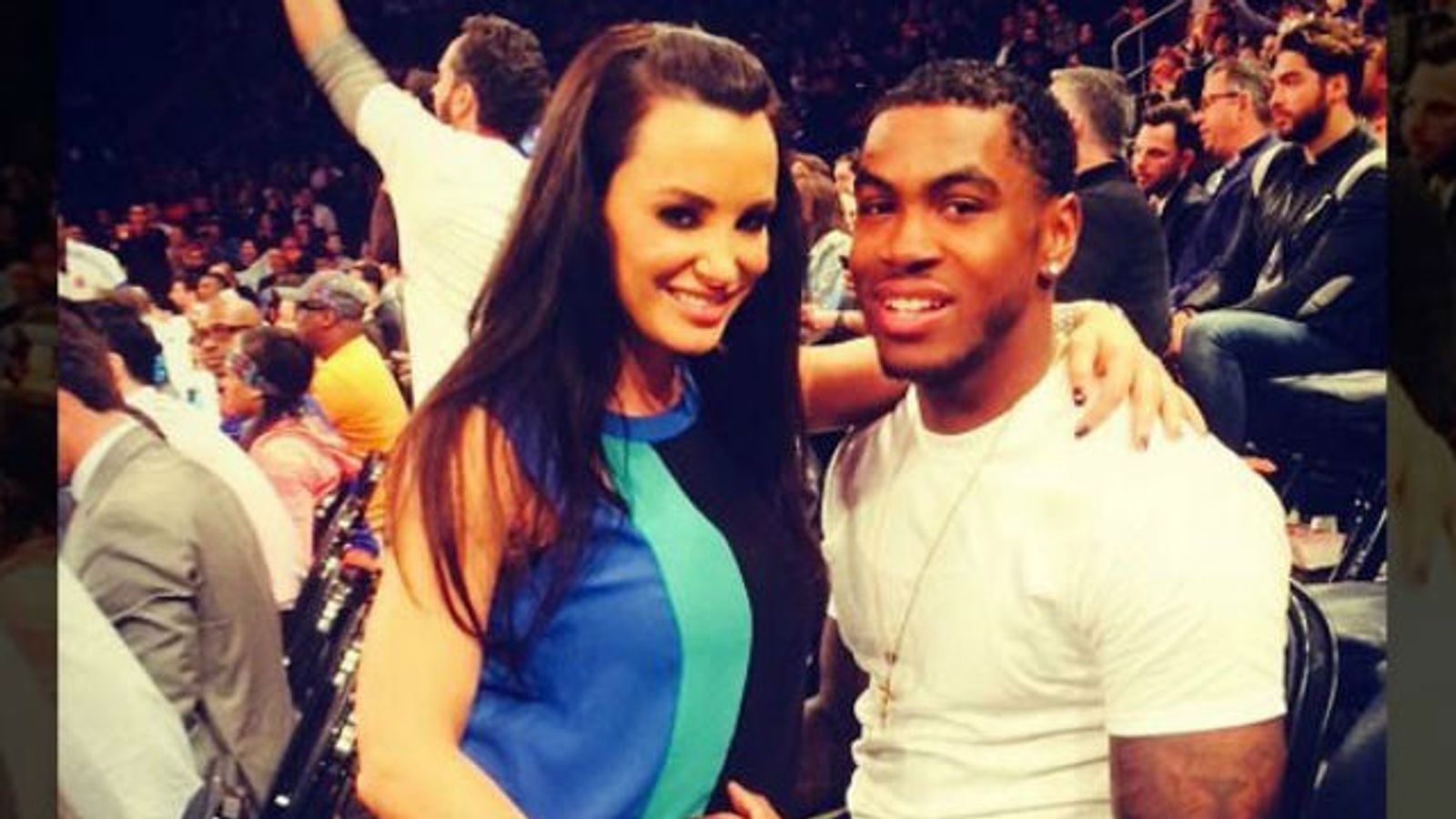 Lisa Ann, Notre Dame Receiver Justin Brent Take In a Knicks Game
