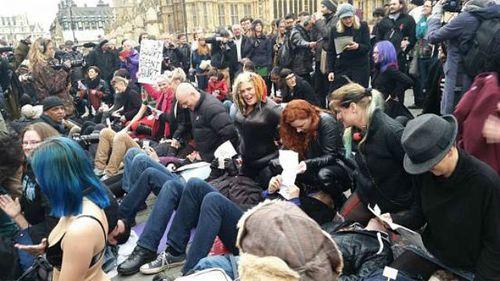 London Porn Protest Turns Out the Media