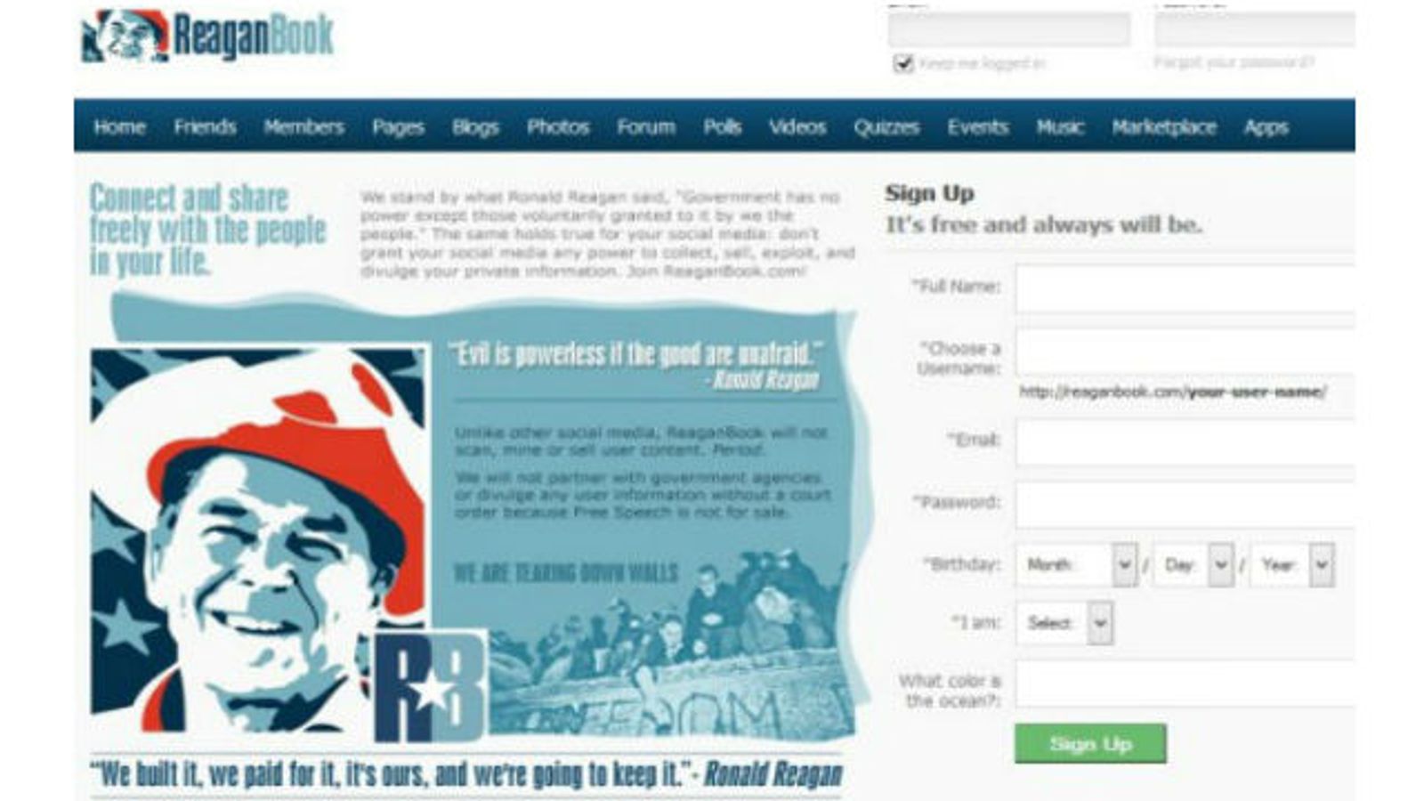 'Patriotic' ReaganBook.com Offline After Being Bombarded by Porn