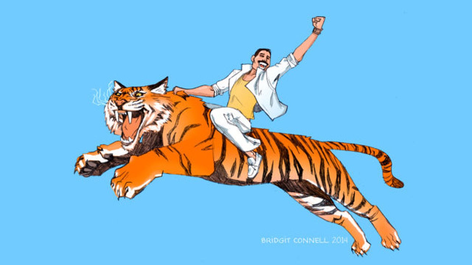 AdamMaleBlog to Give Away 'Freddie Mercury On A Flying Tiger' Art