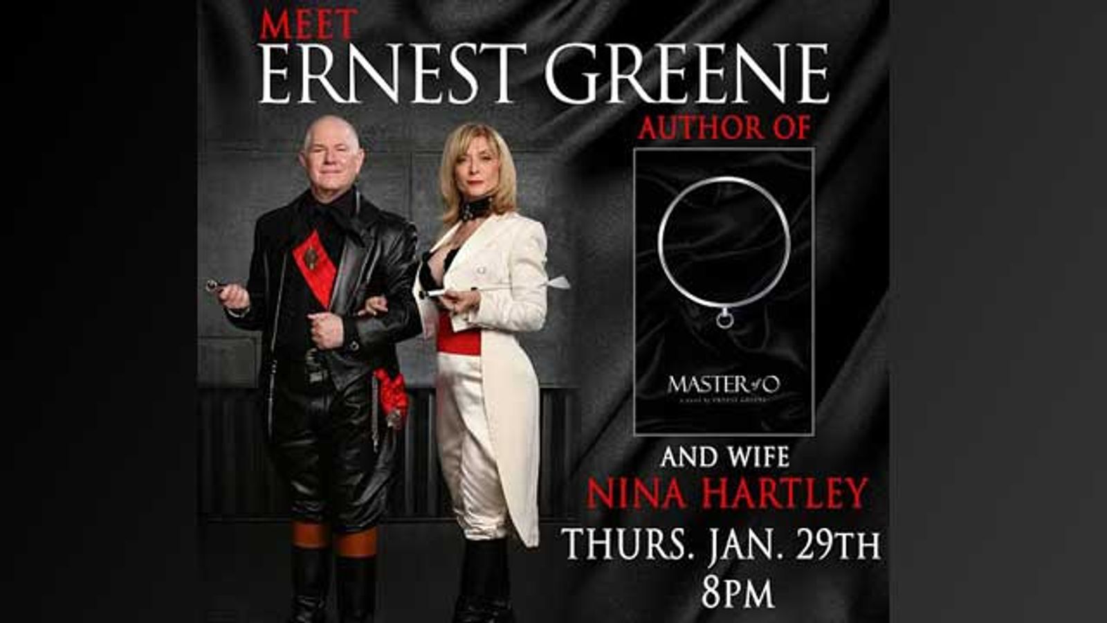 Nina Hartley & Ernest Greene to Read 'Master of O,' Host Q&A