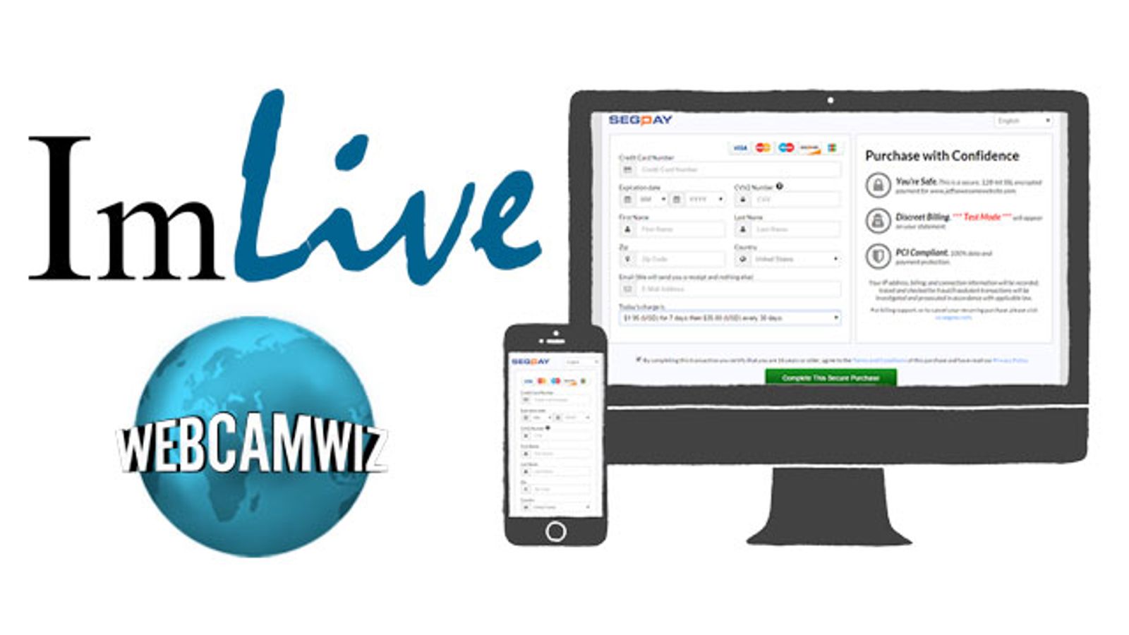 ImLive and WebcamWiz Ofer One-Click Solution With SegPay