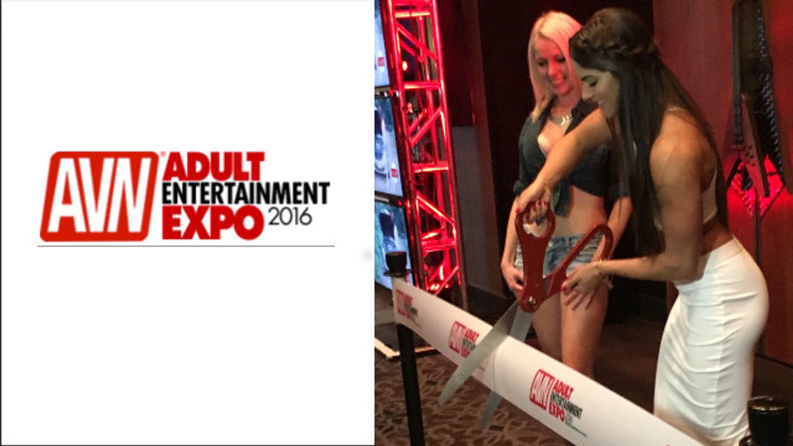 Aspen Rae Cuts Ribbon for 2016 AVN Adult Entertainment Expo
