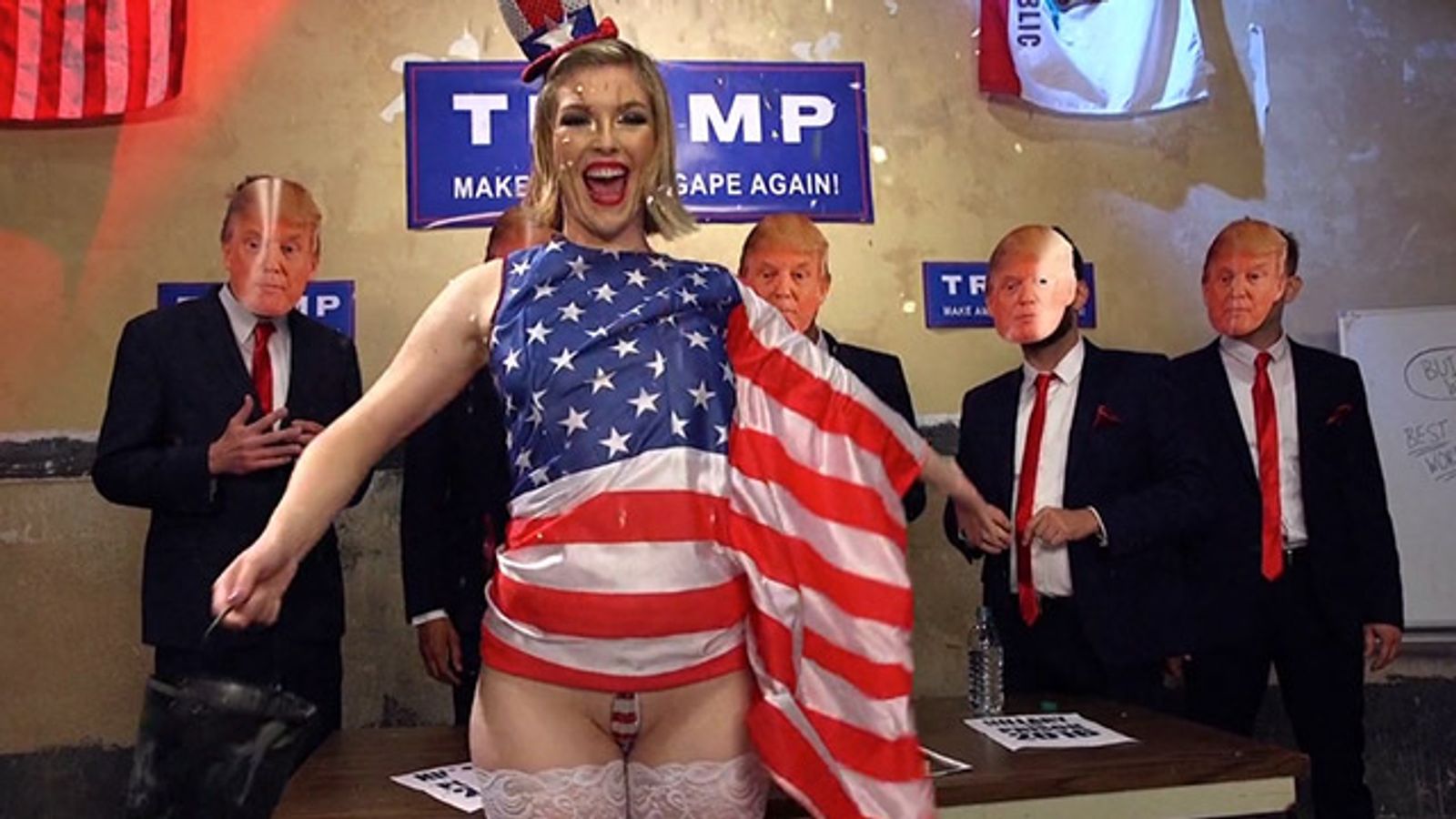Multiple Trumps Screw Miss America in Dark Kink.com Gangbang