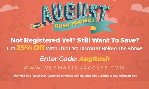 Webmaster Access 2016 Offers 'August Rush' Discount