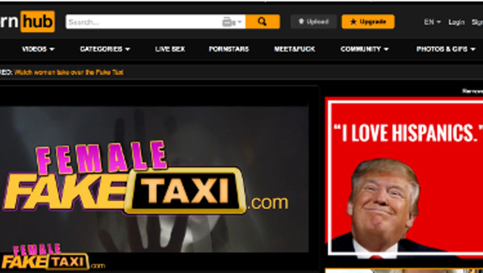 Trump Ads Appear on Pornhub