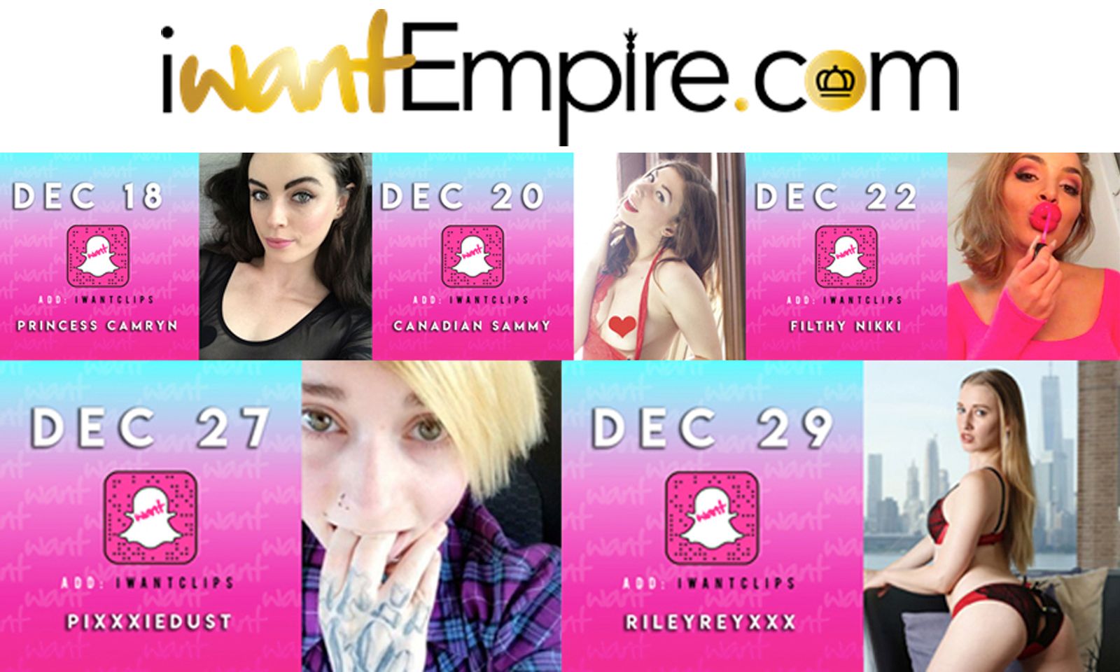 Stars Lined Up for iWantEmpire’s December Snapchat Takeovers