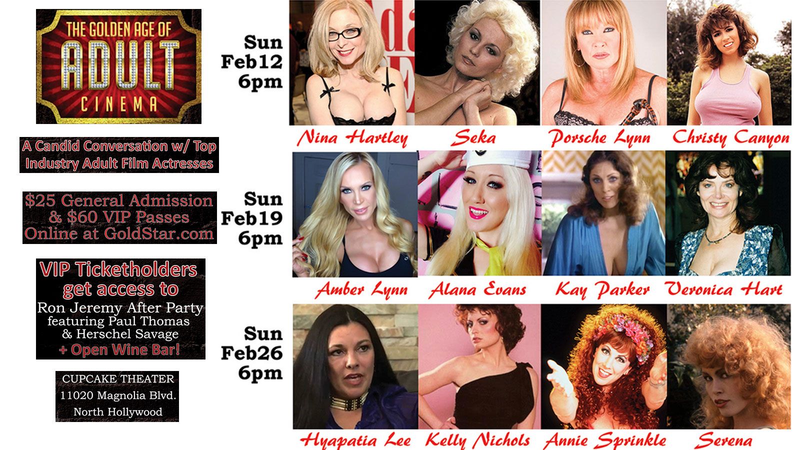 Sunday's 'Golden Age of Adult Cinema' Features Nina Hartley, Seka, Others