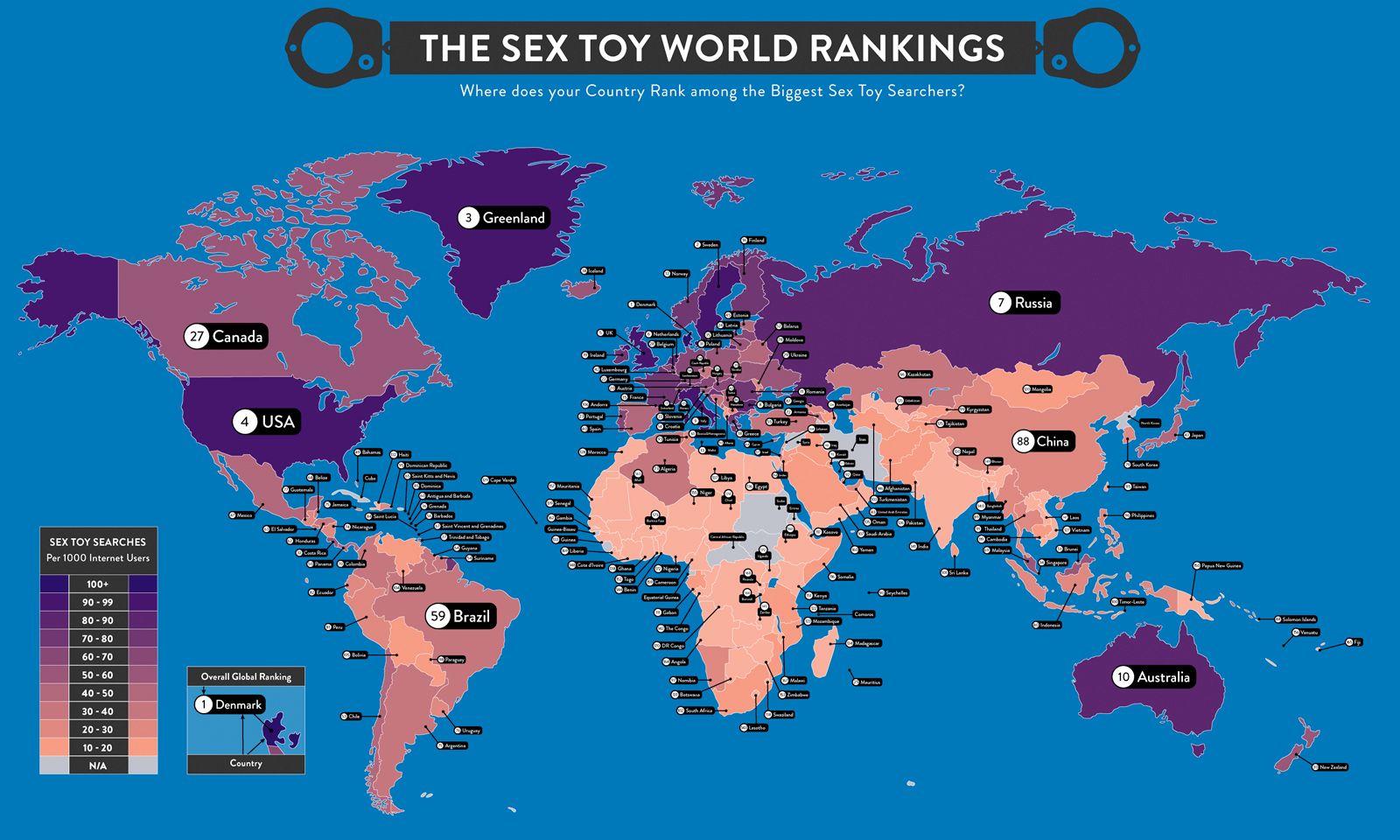 U.S. Near Top  of Sex Toy World Rankings