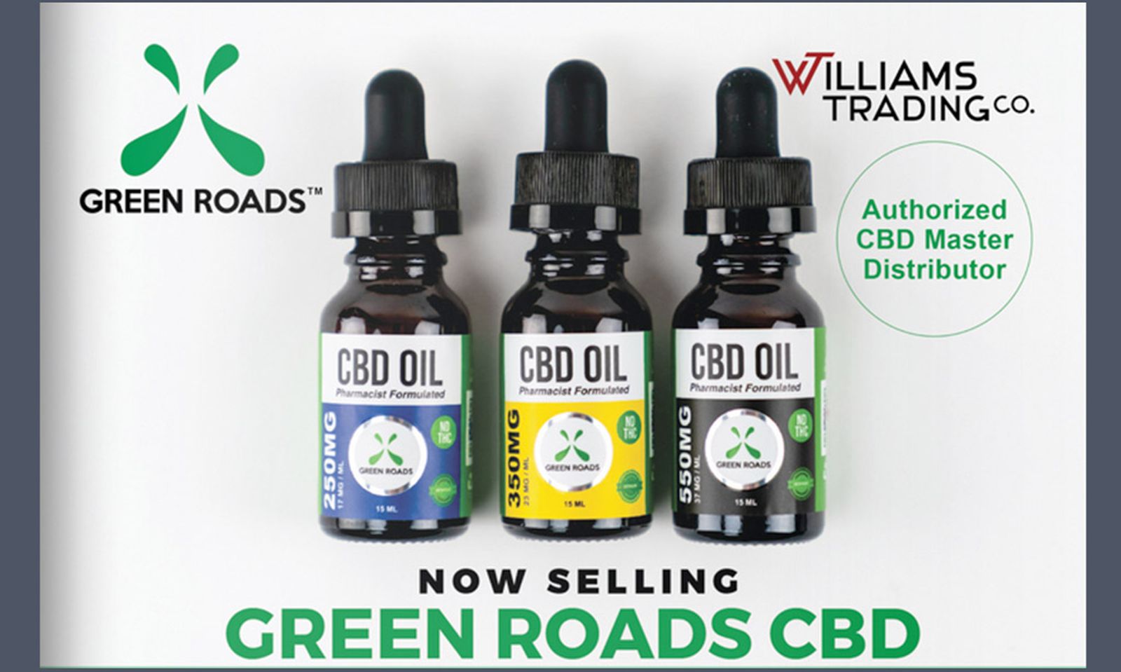 Williams Trading Co Launches Line of Green Roads CBD Products