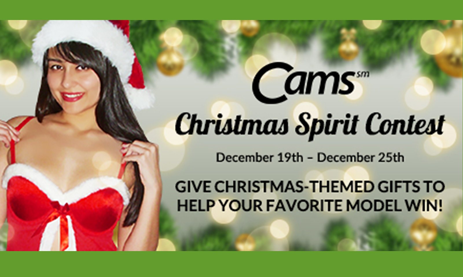 Cams.com Offers Prizes For Their Christmas Spirited Models