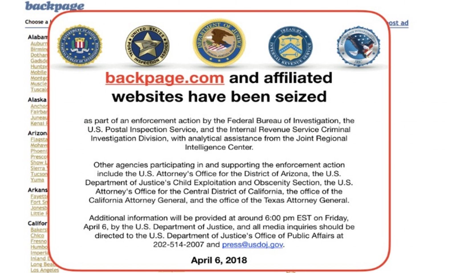 Backpage.com Indictment Unsealed, 93 Criminal Charges Detailed