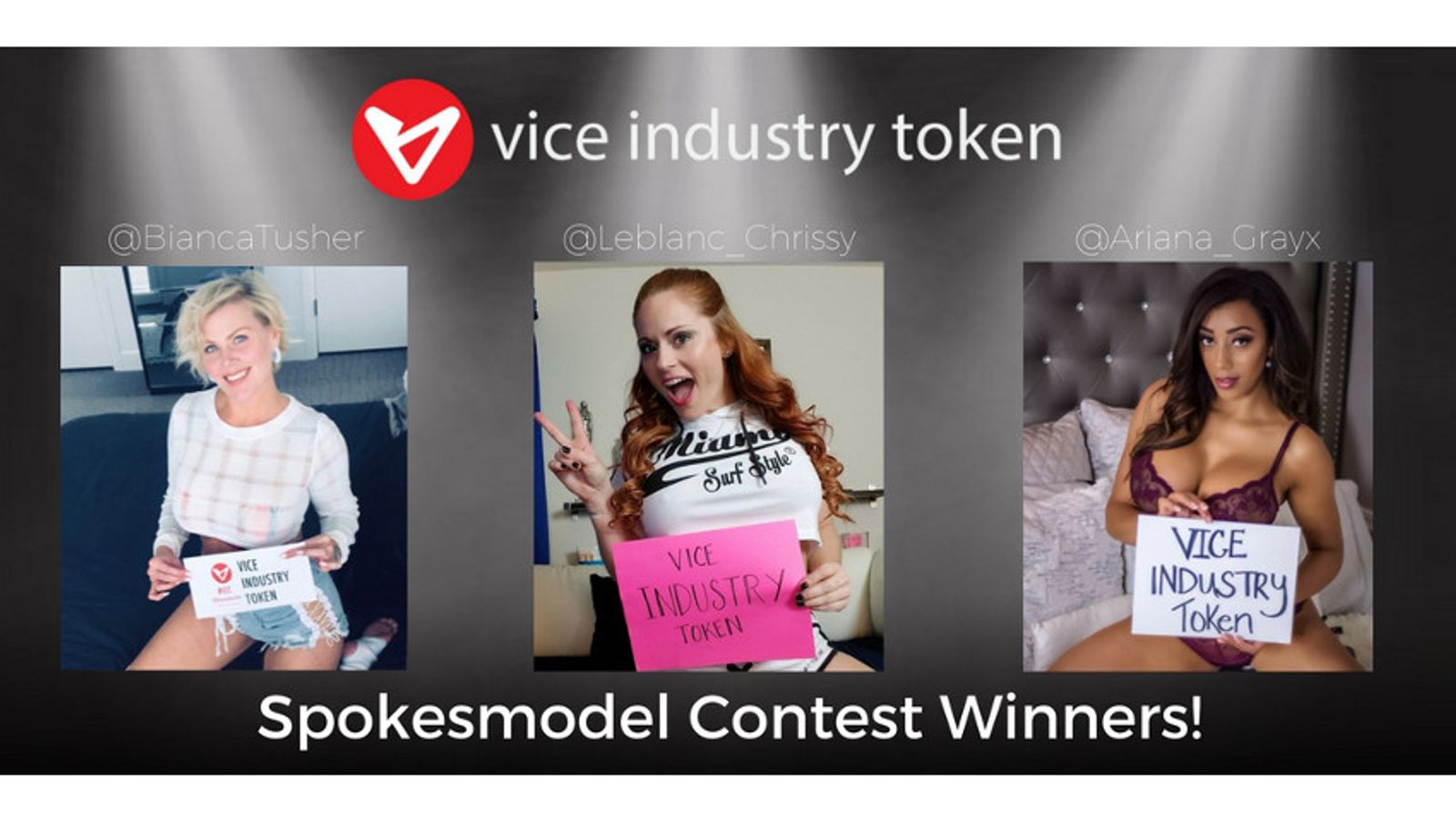 Vice Industry Token Announces Spokesmodel Contest Winners