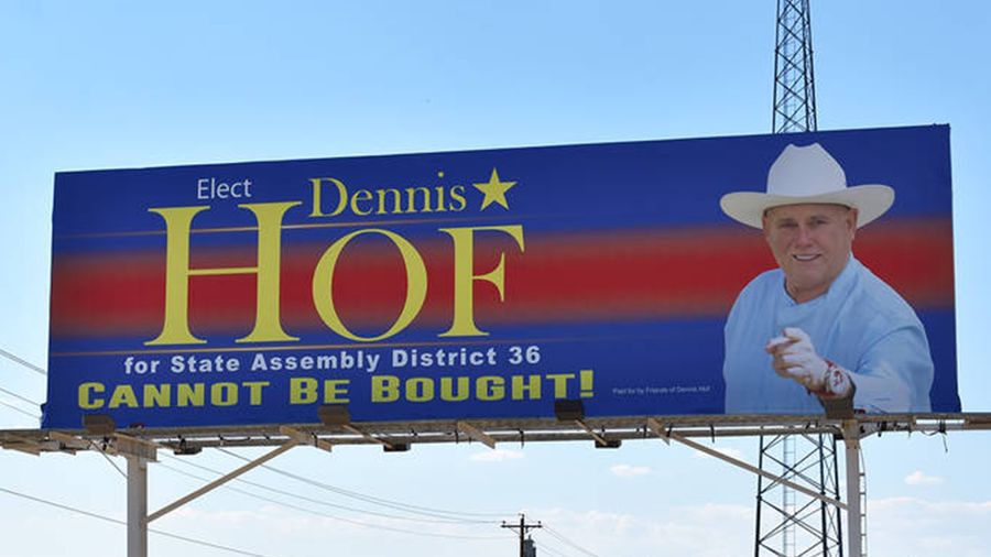 County Removes Dennis Hof Election Billboard—TRO Gets It Replaced