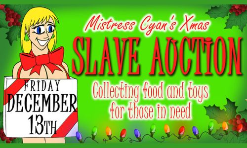 Mistress Cyan Throwing Her Holiday Toy/Food Drive Party Friday