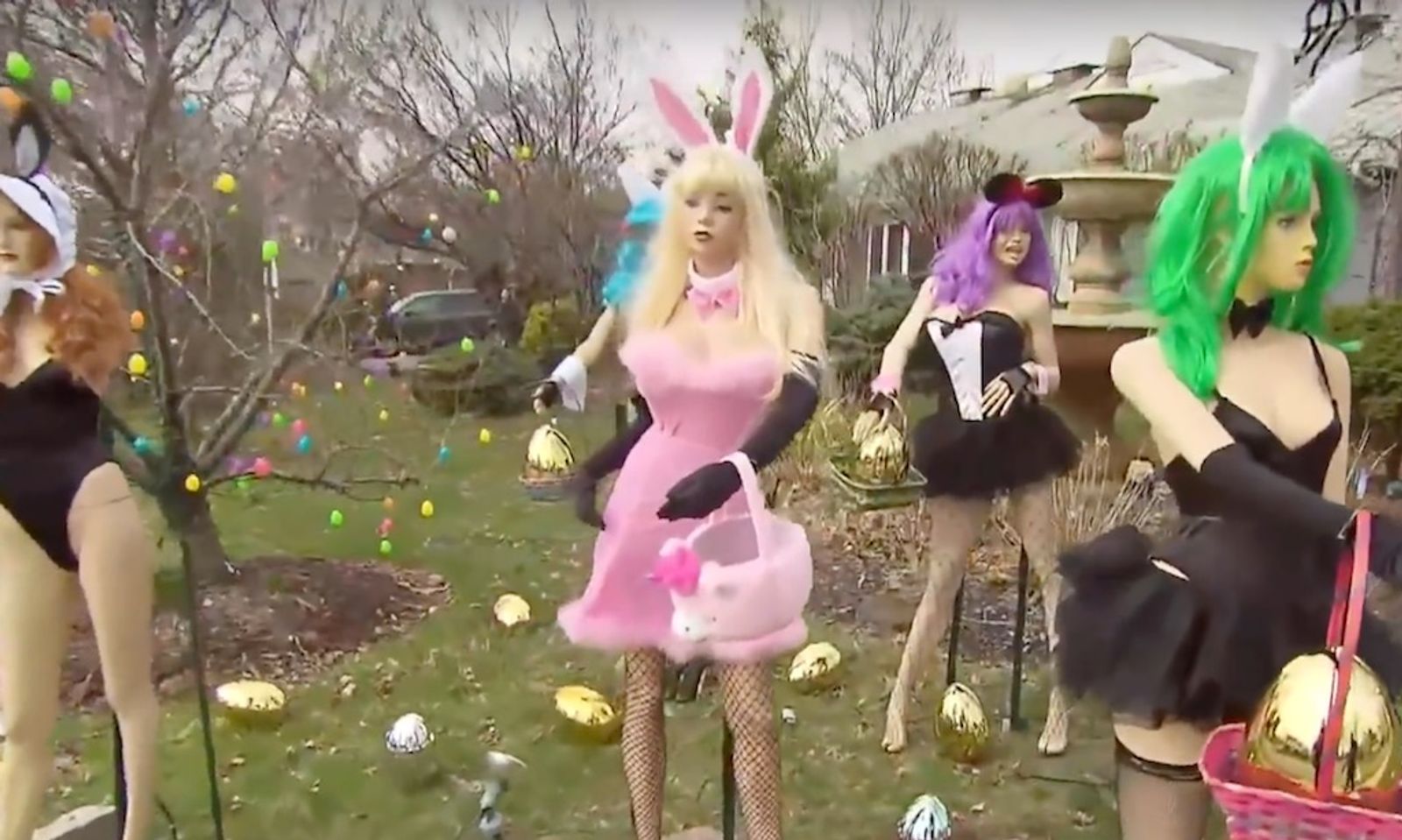 Dentist’s ‘Sexy’ Easter Lawn Display Raised $30 For Notre Dame
