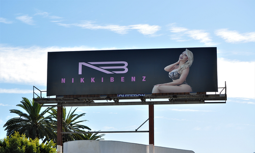 Beverly Hills Billboard Promotes Nikki Benz and Her Branded Merch