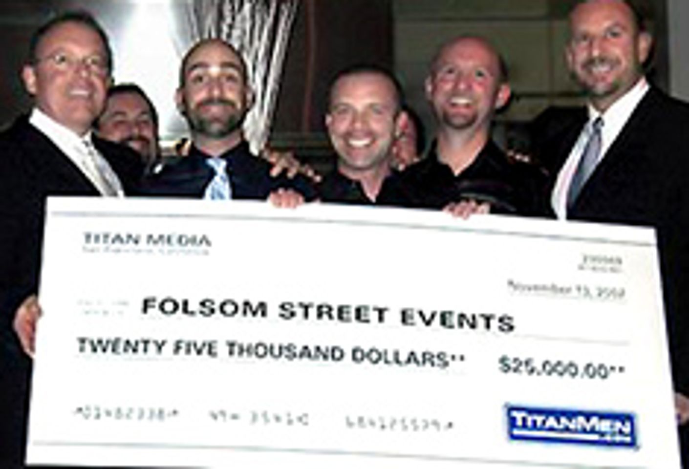 Titan Media's $25,000 Establishes TitanMen/Folsom Fund