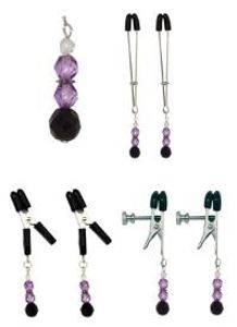 Purple Beaded Nipple Clamp Line