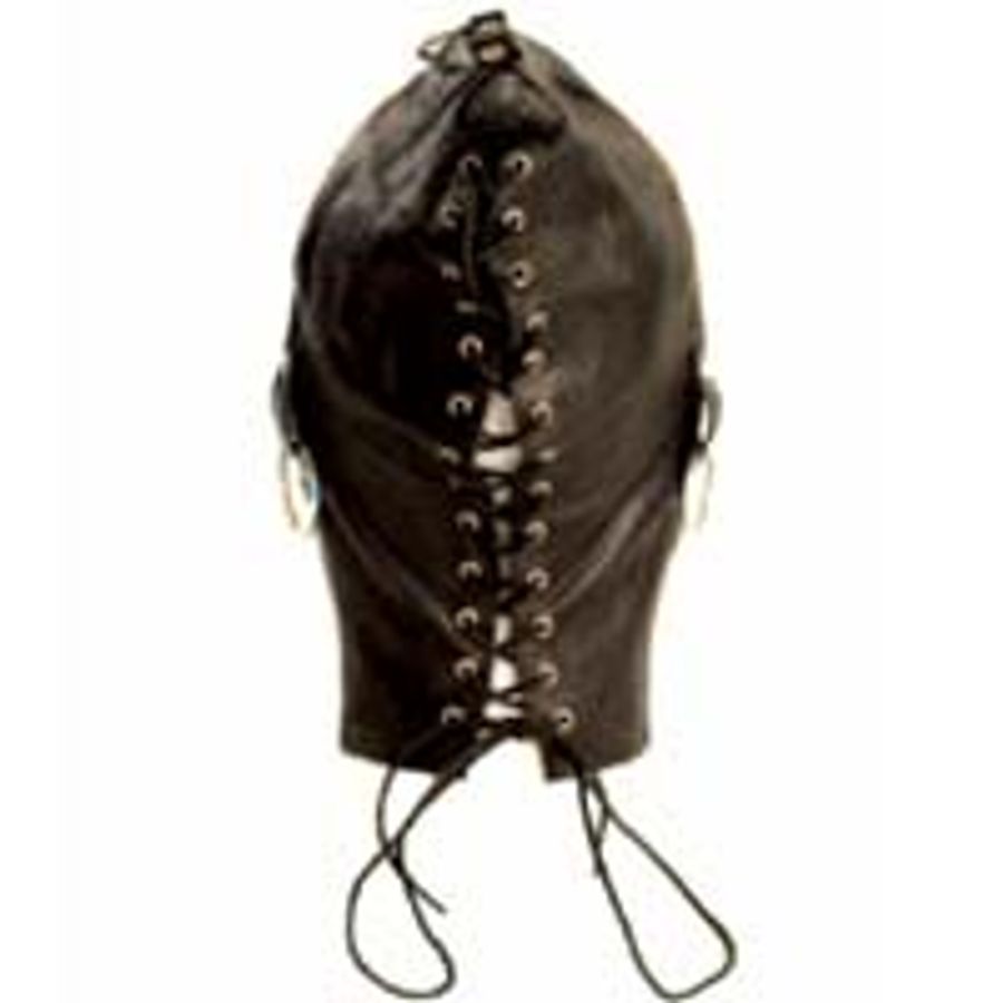 Leather Lace-Up Black Hood