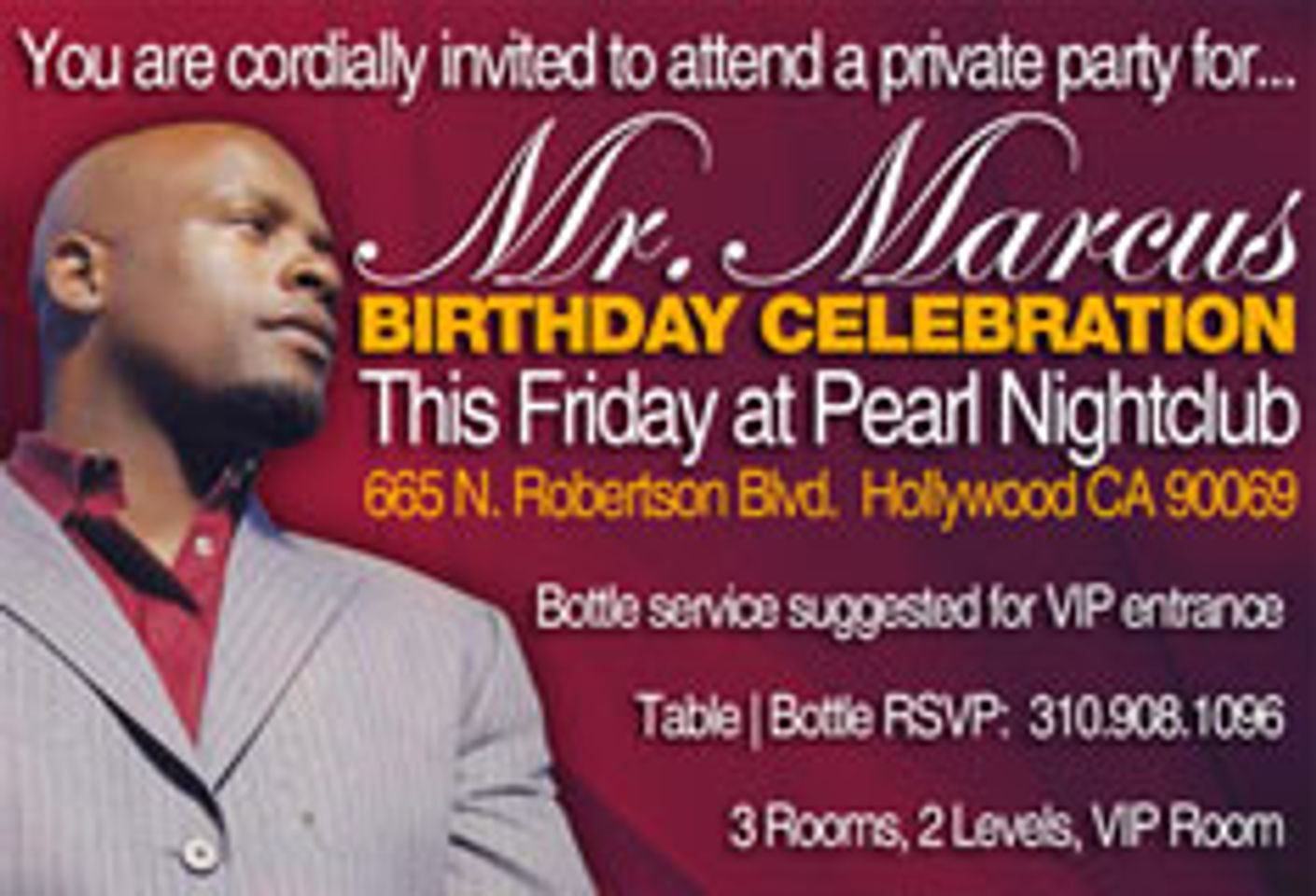 Mr. Marcus to Host Birthday Party/Fundraiser