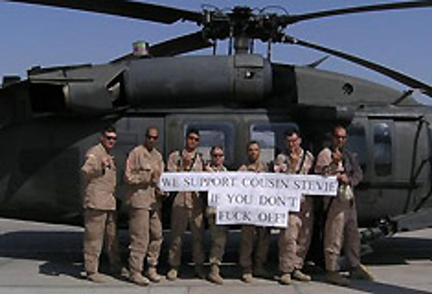 Cousin Stevie Makes Video Postcard for the Troops